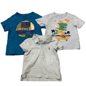 Boys Shirt Lot Toddler 2T 3T Top Summer Bundle Hurley Polo TCP Tee 4/$20 🛑